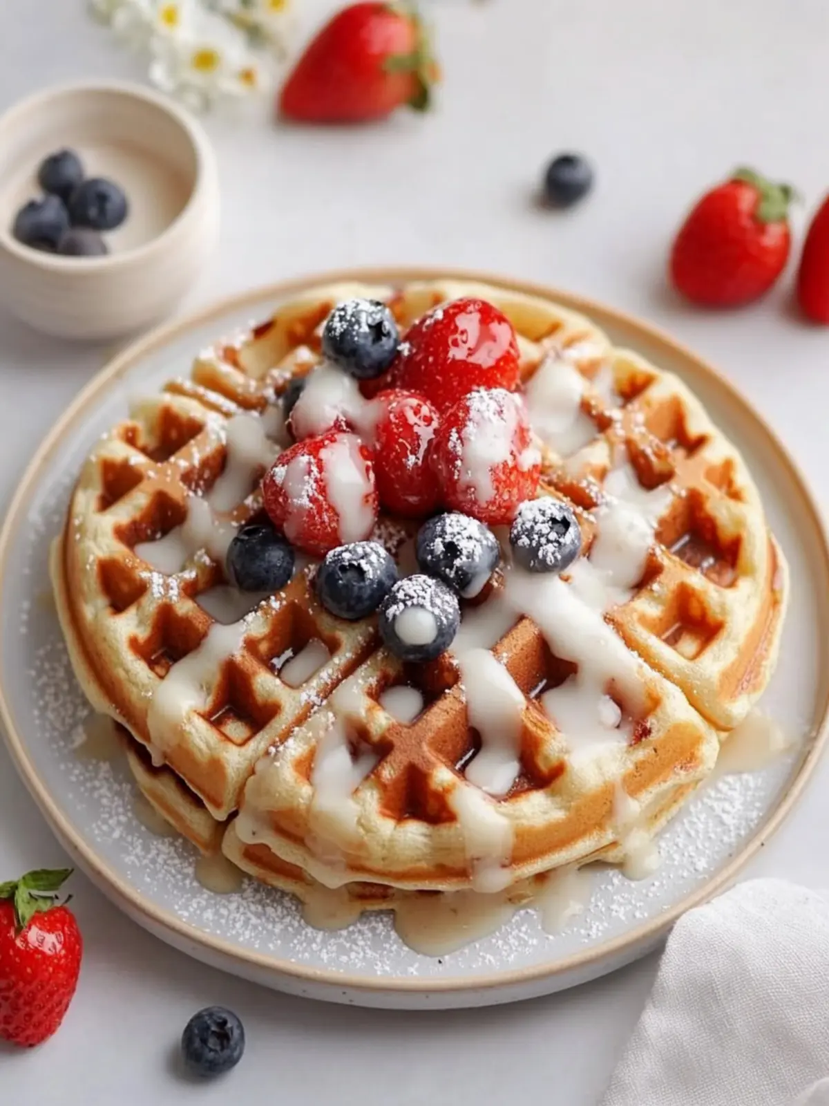 Cinnamon Roll Waffles: Crispy Outside, Soft Inside Treat